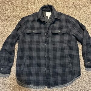 St John’s Bay Lined Men's Flannel Fleece Shirt Jacket  pockets